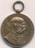 1898. "Jubileumi Emlékérem Fegyveres Erő Számára / Signum memoriae (AVSTR)" Br érem mellszalag nélkül T:2- apró ph. Hungary 1898. Commemorative Jubilee Medal for the Armed Forces without ribbon C:VF small edge error NMK 249.