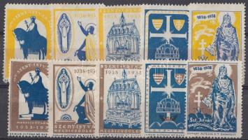 10 db Szt. István levélzáró, stecklapon