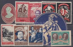 10 db Magyar hírességek levélzáró, stecklapon