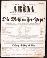 1857 Győr, Színházi hirdetmény 1/2 kr hirdetménybélyeggel