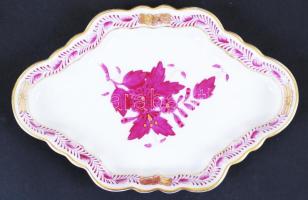 Herendi Apponyi mintás kis tálka, jelzett, kézzel festett, hibátlan, 8×12 cm