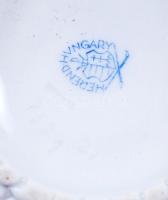 Herendi Viktória mintás áttört kosárka, kézzel festett, jelzett, hibátlan / Herendi chinaware tray d...