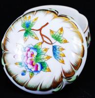 Herendi Viktória mintás bonbonier, kézzel festett, jelzett, hibátlan, d:8 cm