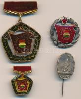 ~1970. "A vállalat kiváló brigádja, szocialista brigád" zománcozott jelvény miniatűrrel dísztokban + "Szocialista brigád" zománcozott kitűző + 1927. "BNV Budapesti Nemzetközi Vásár" ezüstözött fém kitűző, szign. Ludvig E. T:1,1-,2