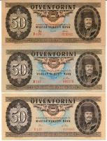1965,1969,1975. 50Ft (3x) T:I Hungary 1965,1969,1975. 50 Forint (3x) C:UNC Adamo F19-F21