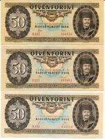 1983,1986,1989. 50Ft (3x) T:I Hungary 1983,1986,1989. 50 Forint (3x) C:UNC Adamo F23-F25