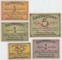 Nagyszőllős 1919. "Ugocsai Világítási Rt." értékjegy 50f, 1K, 2K, 3K, 5K T:I