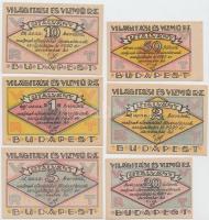 Budapest 1920. "Világítási és Vízmű Rt." értékjegy 20f, 50f, 1K, 2K, 5K, 10K T:I