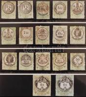 1868 Határőrvidék, 21 db bélyegezetlen okmánybélyeg