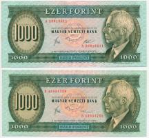 1983. 1000Ft "A" + "B" sorozat T:II,I (hajtatlanok) Hungary 1983. 1000 Forint "A" + "B" serial C:XF,UNC (unfolded) Adamo F44-F45