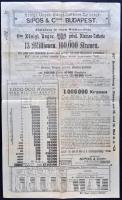 1899. "Magyar királyi szabad osztálysorsjegy főáruda - Sipos és Társa, Budapest" reklámlap...
