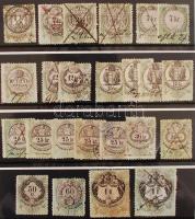 1868 Határőrvidék, 24 db betűvízjeles okmánybélyeg