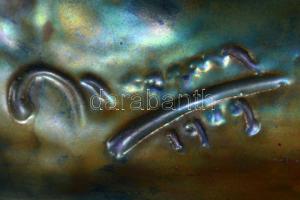 Zsolnay Káin és Ábel kisplasztika (Kapás Nagy Mihály), plasztikusan formált fehér cserép, zöld opak ...