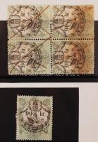 1868 Határőrvidék, 90 kr négyestömb + 90 kr okmánybélyeg