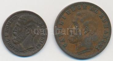 Románia 1879. 2b + 1884. 5b "I. Károly" T:2-
Romania 1879. 2 Bani + 1884. 5 Bani "Car...