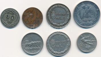 Olaszország 1919-1940. 10c - 2L (7xklf) T:vegyes Italy 1919-1940. 10 Centesimi - 2 Lire (7xdiff) C:mixed