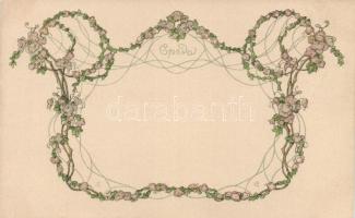 Sreda / Wednesday; Russian floral litho greeting card