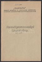 1944 Bp., "HANGYA" Termelő Értékesítő és Fogyasztási Szövetkezet hadiüzemi parancsnokság által kiállított személyazonossági igazolvány