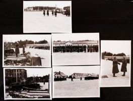 1941-1945 Harckocsizó egység kitüntetési ünnepsége, 6 db fotó, 10x6 cm / worl war II photos