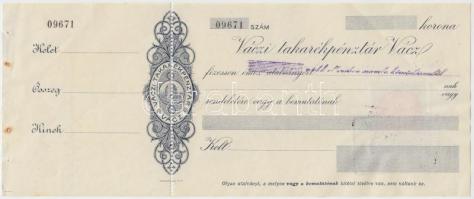 Pest 1873. "Jótékony czélra a szolnoki egyesült evangélikus és református egyház és iskola javára" szóló sorsjegy 50Kr értékben + 1917. "Váczi Takarékpénztár Vácz" kitöltetlen csekkje hátoldalán okmánybélyeg T:II/II- (hajtatlanok)