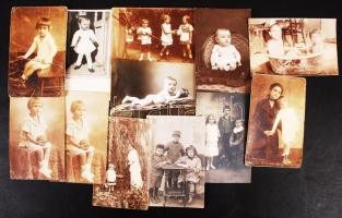 cca 1930-1940 12 db háború előtti gyermekfotó, 9x14 cm