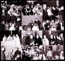 1972 19 db fotó Mindszenty József (1892-1975) esztergomi érsek brüsszeli látogatásáról, 9x13 cm