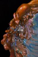 Zsolnay szecessziós mókusos tál, több színű eozin mázzal, fehér cserép, jelzett (körpecsét, formaszá...