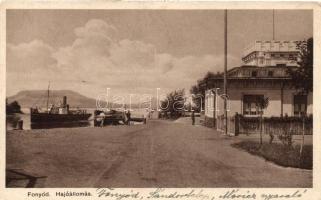 Fonyód, hajóállomás, gőzhajó (EM)