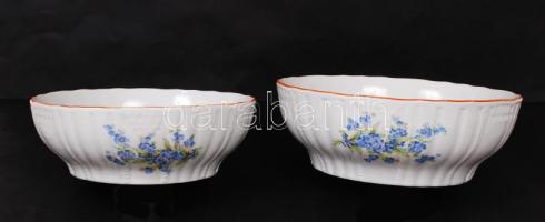 Zsolnay tál 2 db, kézzel festett, jelzett, hibátlan, d:19-22 cm