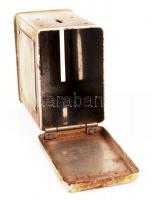 "Magyar Jelzálog Hitelbank" fém persely, 9x6x10 cm