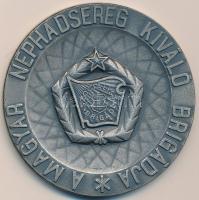 ~1980. "A Magyar Néphadsereg Kiváló Brigádja" fém emlékérem (70mm) eredeti tokban T:2