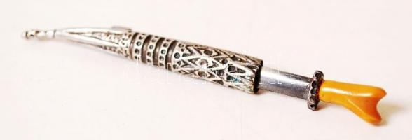 Kard formájú kitüző, csont véggel, h:7 cm