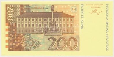 Horvátország 1993. 200K hiányzó előlapi nyomattal T:I
Croatia 1993. 200 Kuna printing proof C:UNC