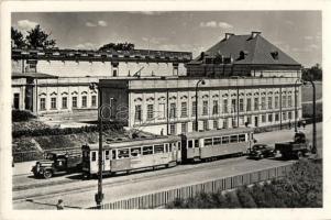 Warsaw, Warszawa; tram, automobile