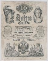1847. 10G "Privilegirte Oesterreichische National Bank" korabeli hamisítvány T:restaurált Austrian Empire 1847. 10 Gulden "Privilegirte Oesterreichische National Bank" old fake banknote C:restoration Adamo G77c