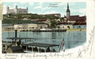 Pozsony, Pressburg; Dunai rakpart / quay