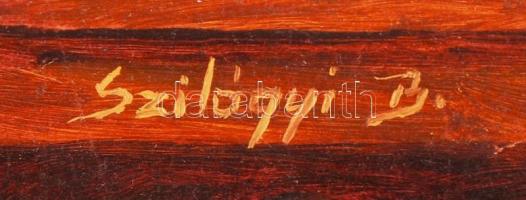 Szilágyi jelzéssel: Gyümölcs csendélet. Olaj, farost, 20×25 cm