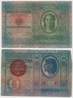 1912. 100K piros "MAGYARORSZÁG" körbélyegzővel T:III