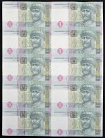 Ukrajna 2004. 1H egybefüggő 10-es ív T:II,II- kis beszakadás
Ukraine 2004. 1 Hryvnia uncut sheet of ...