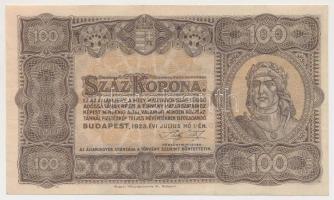 1923. 100K "Magyar Pénzjegynyomda Rt. Budapest" T:I-/II (hajtatlan)
