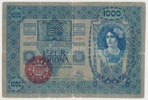 1902. 1000K piros "Deutschösterreich" felülbélyegzéssel T:IV