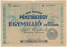 1946. 1.000.000AP nem kamatozó Pénztárjegy "Másra Át Nem Ruházható" T:III-