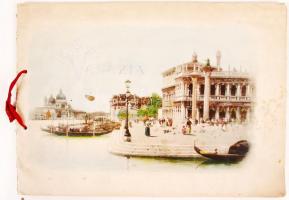 cca 1900 Velence nagyméretű dekoratív képes füzet 20 képpel / Large booklet with 20 pictures 32x12 cm