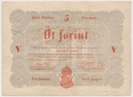 1848. 5Ft "Kossuth bankó" piros T:III