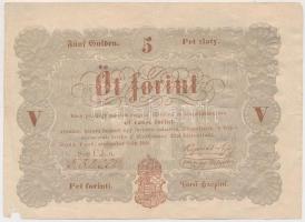 1848. 5Ft "Kossuth bankó" barna T:III (sarokhiány)