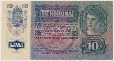 1915. 10K felülbélyegzés nélkül T:I- (hajtatlan)