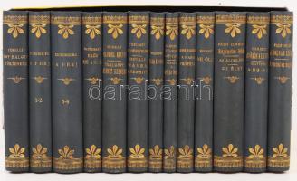 Pallas regénysorozat az 1880-as évekből. Összesen 18 db regény, 13 kötetben. Egységes, aranyozott gerincű félvászon sorozatkötésben, szép állapotban