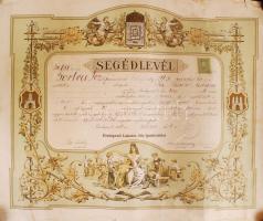 1932 Lakatos ipartestület díszes litho oklevél / Litho warrant for locksmith 50x40 cm