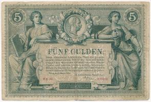 1881. 5Ft "K.K. Reichs-Central-Casse" piros sorszámozással T:III kis ly.
Austro-Hungarian ...