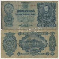 1913-1946. 7db többféle korona és pengő bankjegy T:vegyes